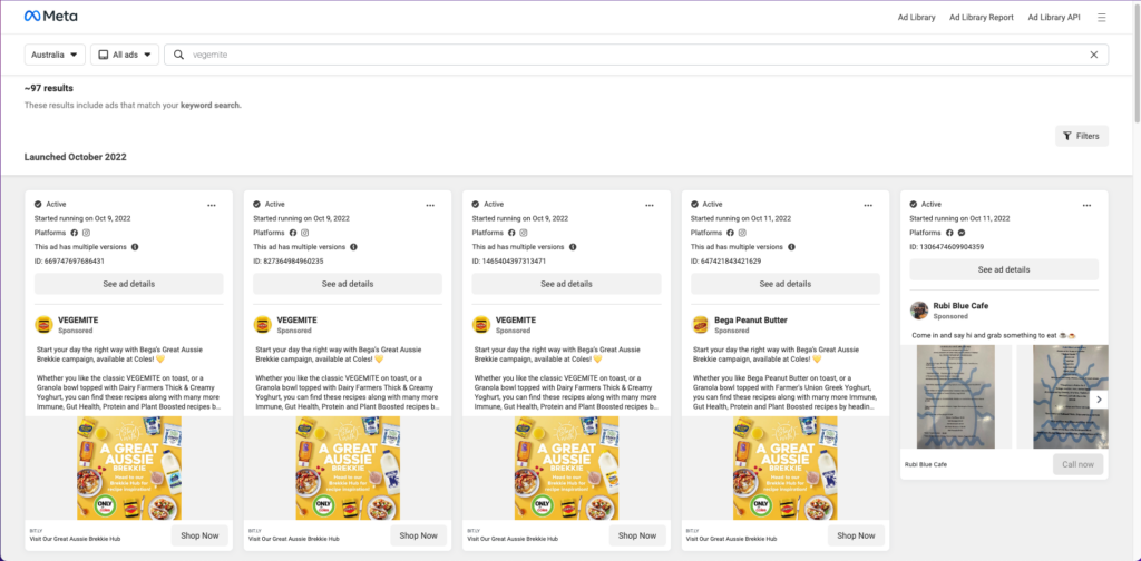 Facebook Ads Library for competitor analysis.